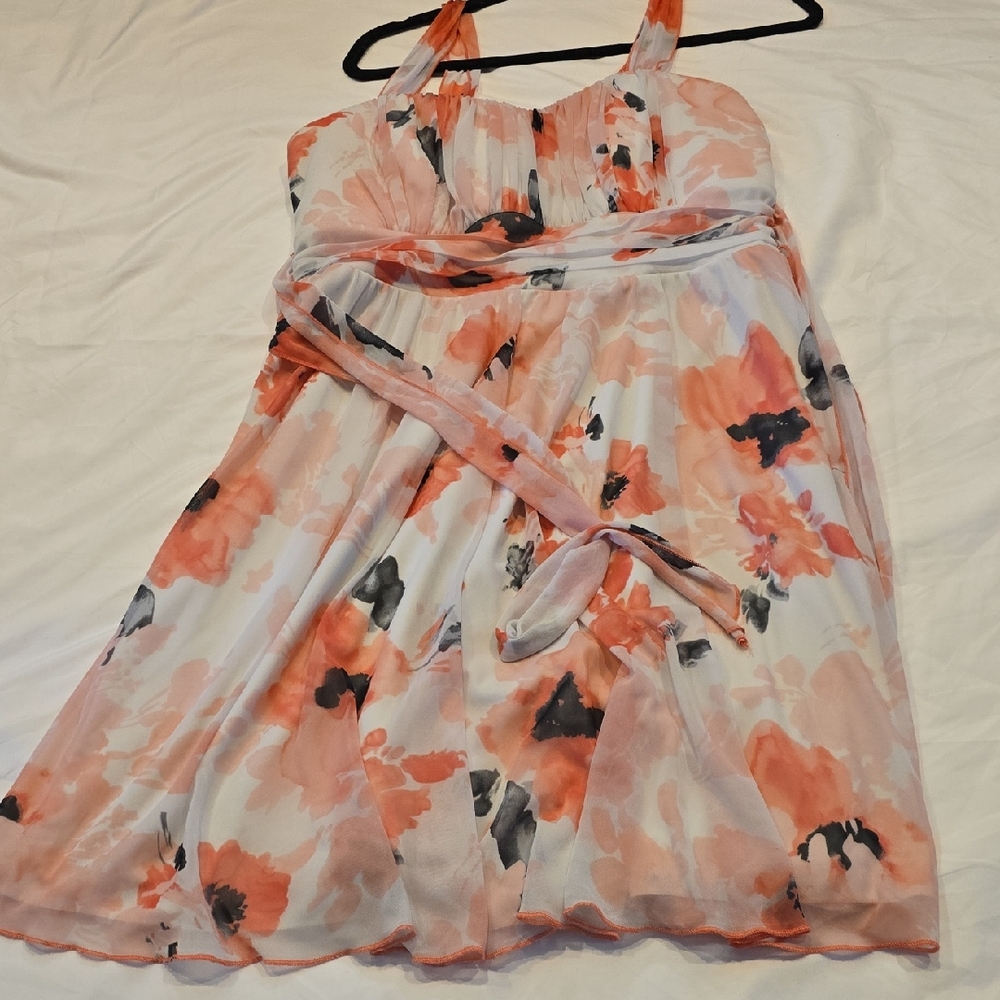 Maurices Pink and Black Floral Mini Dress